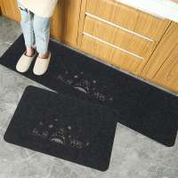 Fast Ship Warehouse Brushed Embroidery PVC Backing Polyester Waterproof Carpet Pad Custom Kitchen Door Bedroom Floor Rug Mat